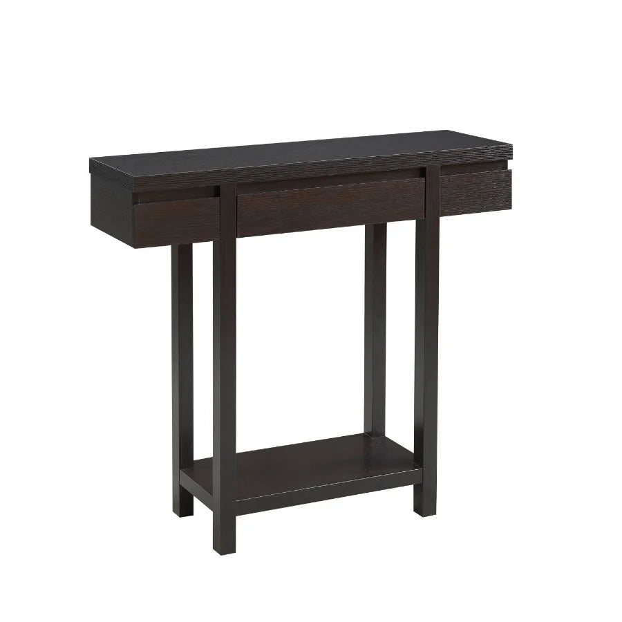 Entryway Console Table with Drawer Shelf Wooden Frame Handleless Design