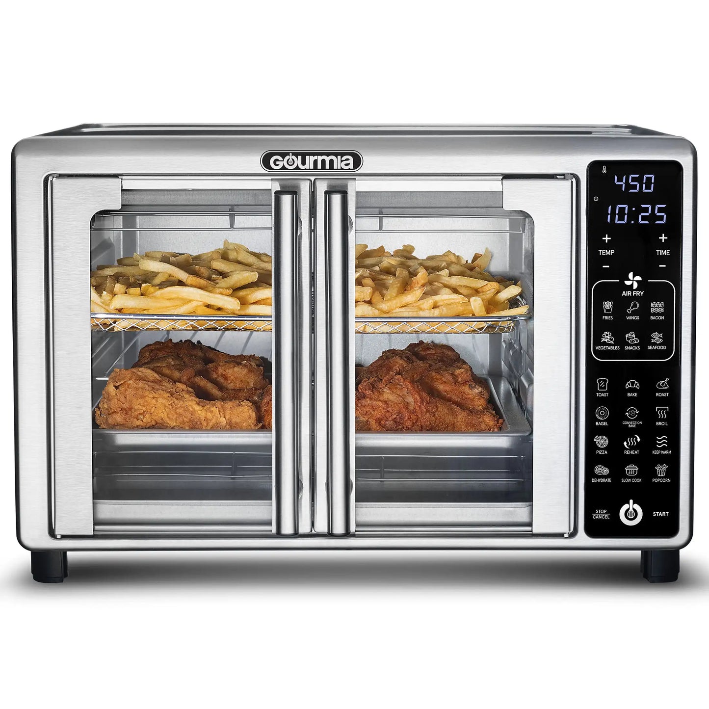 1700W 6-Slice Digital Toaster Oven Air Fryer 19 Presets Stainless Steel