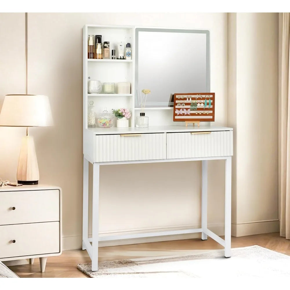 Makeup Vanity Desk with Mirror Modern Minimalist Dressing Table