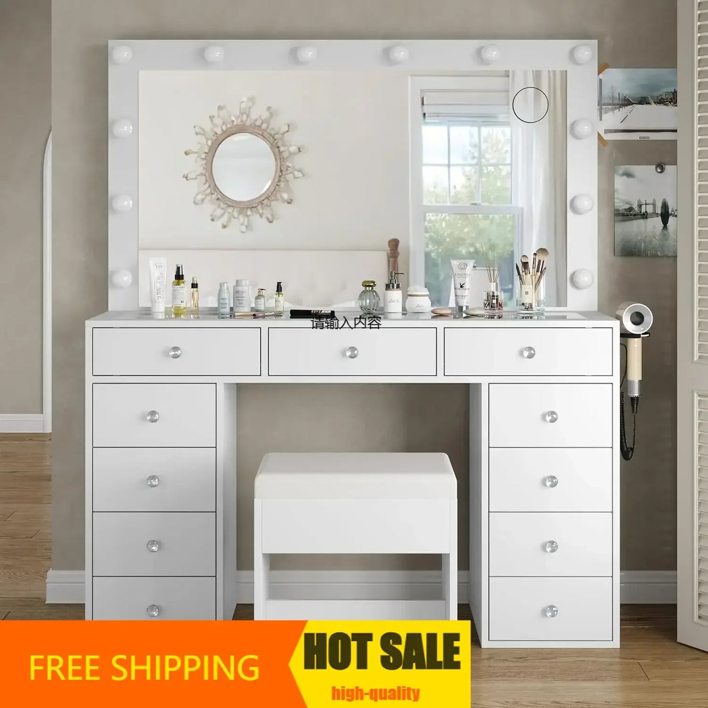 Limited Time Offer Free Shipping Makeup Vanity Desk with LED Lights