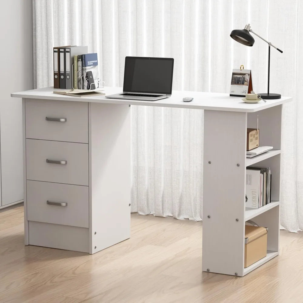 Computer Desk with Drawers Standing Desk for Home Office Bedroom