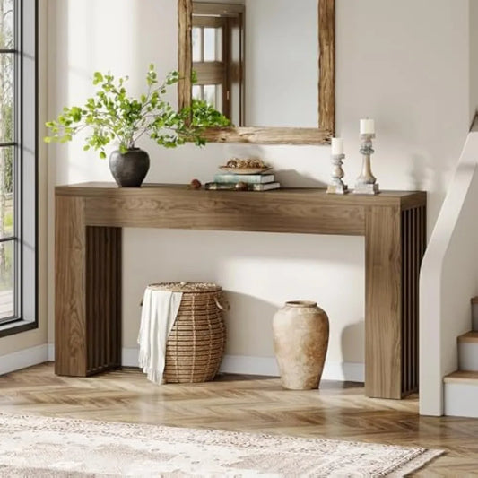Ljustra 59 Inch Wooden Console Table Modern Furniture Entryway Living Room