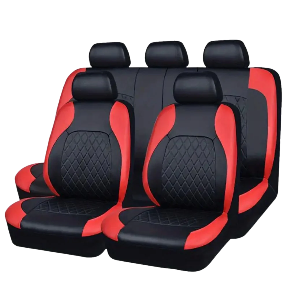 Universal Car Seat Covers PU Sports Interior Accessories 9 Pieces