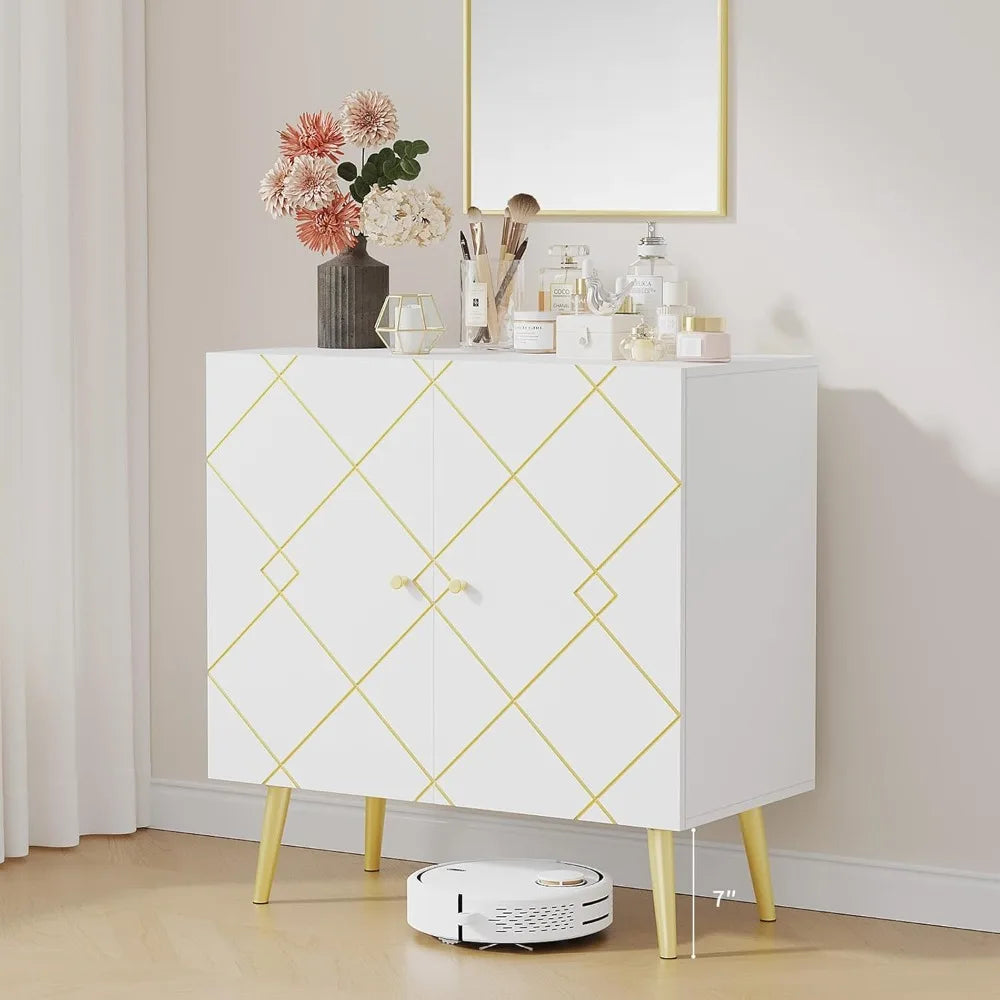 Modern Sideboard Buffet Cabinet 2 Doors Storage for Living Room Kitchen