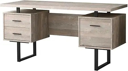 Computer Desk with Drawers Contemporary Style Home Office Desk 60"