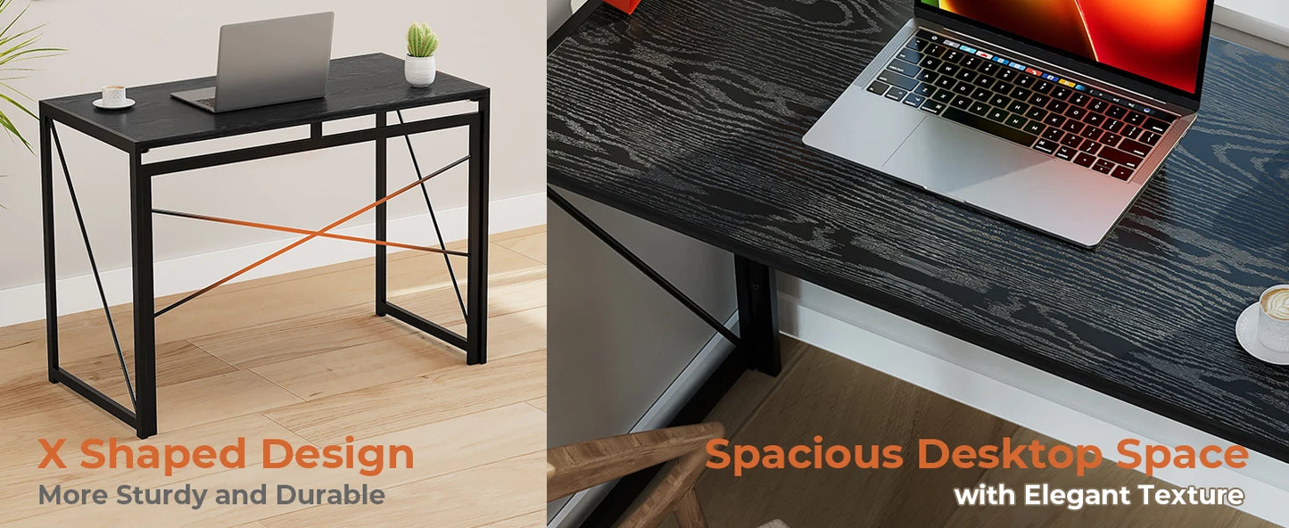 Folding Desk Portable Computer Table Space Saving Home Office Use