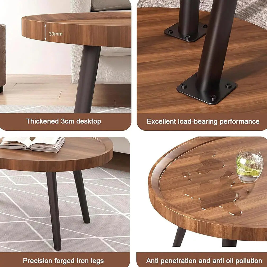 Ljustra Nesting Coffee Table Set Irregular Drop-shaped Modern Design