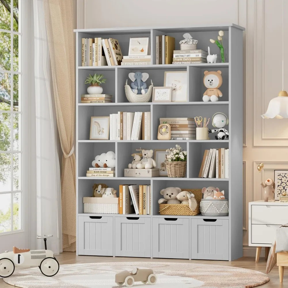 6 Tier Kids Toy Storage Organizer with Drawers and Cubbies 69" Tall