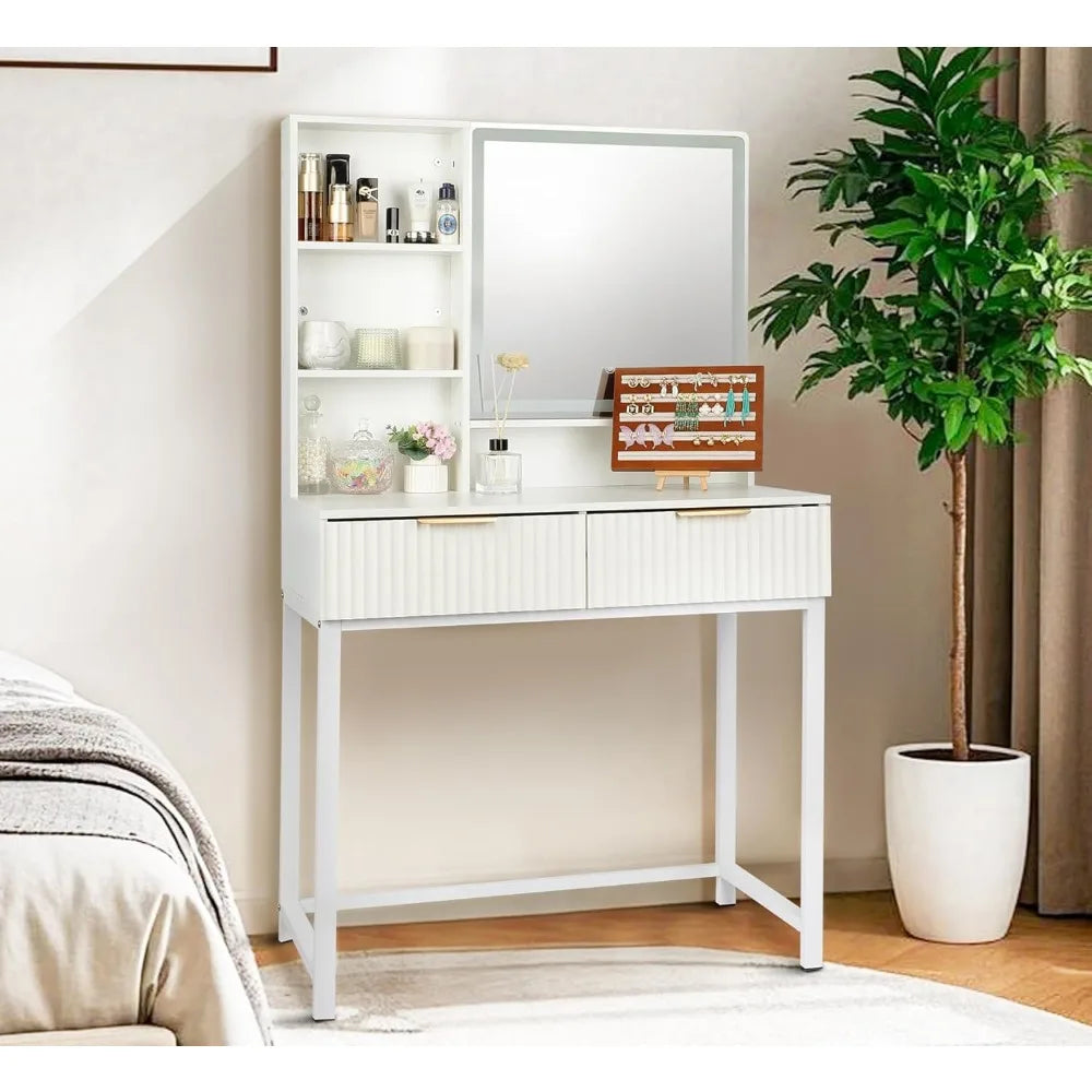 Makeup Vanity Desk with Mirror Modern Minimalist Dressing Table