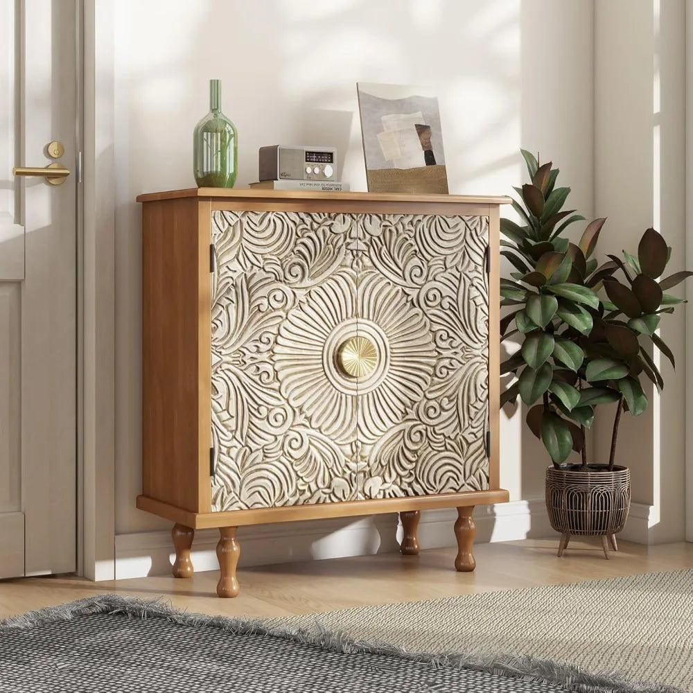 Storage Sideboard Buffet Cabinet Accent Cabinet with Solid Wood Feet