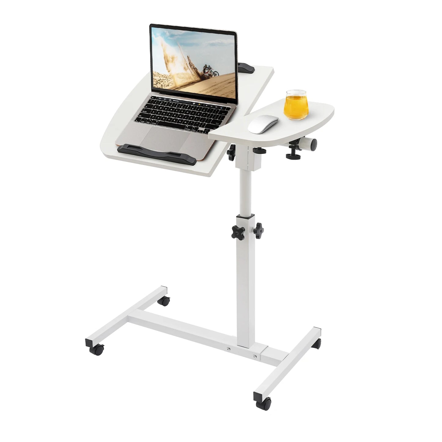 Adjustable Laptop Desk Stand with Swivel Wheels for Home Office