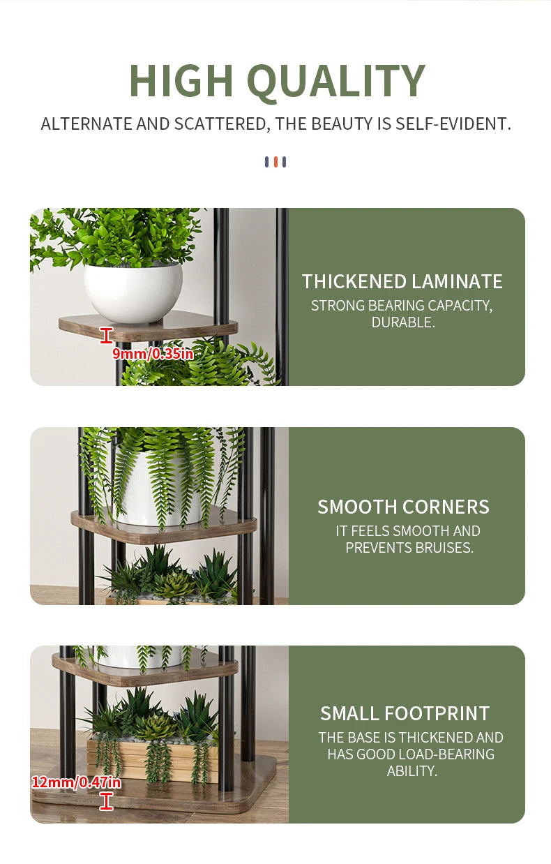 Ljustra Flower Stand Rack Metal Plant Holder Organizer for Home Garden