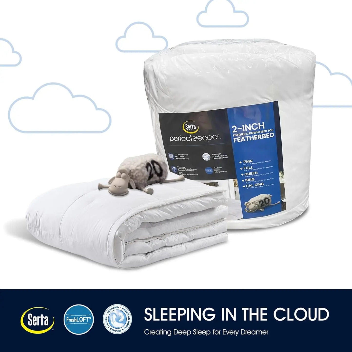 Ljustra Feather and Down Fiber Mattress Topper King Size Ultra Soft