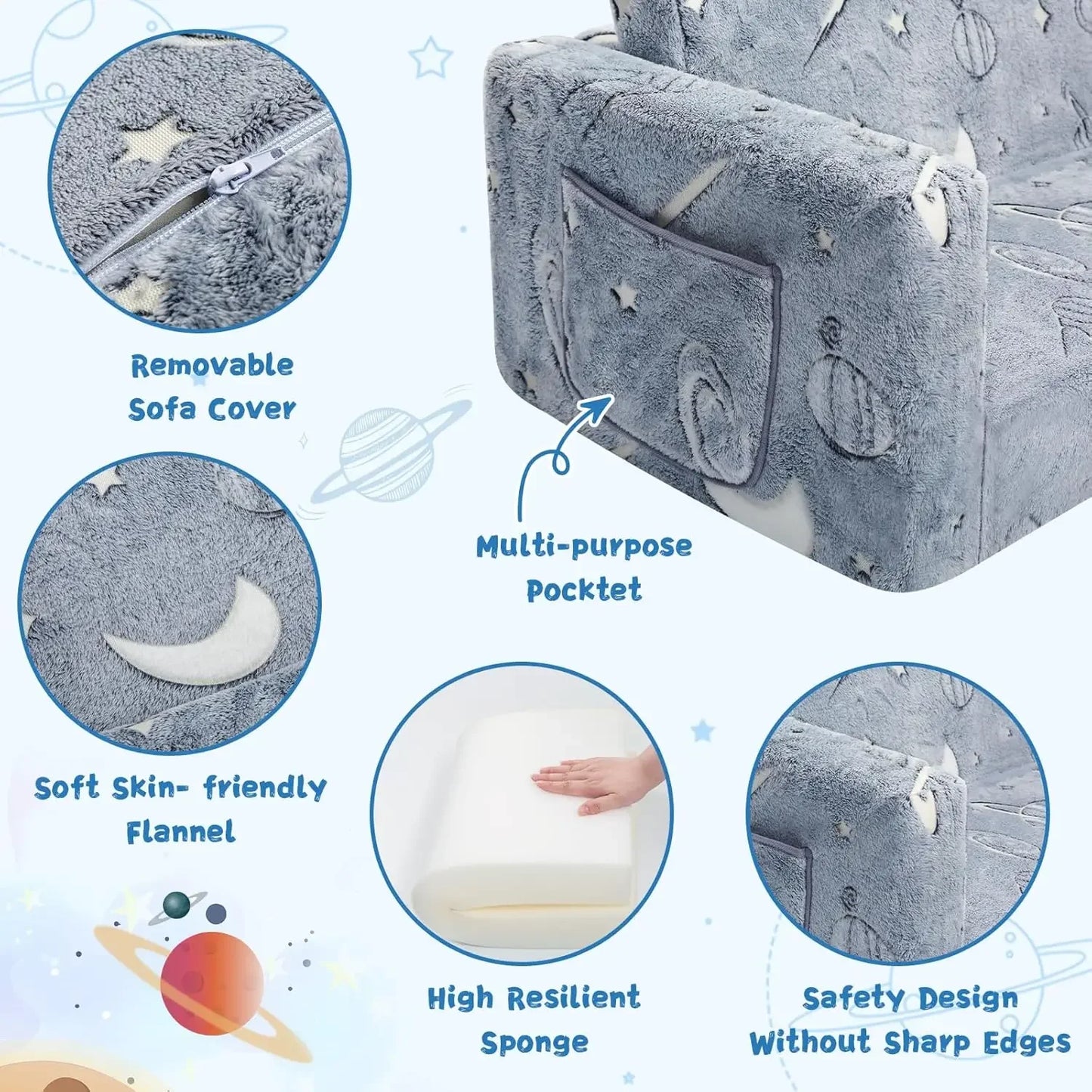 Ljustra Convertible Sofa Bed Living Room Couch Space Saving Furniture