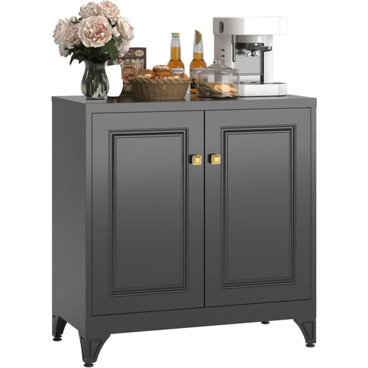 Coffee Bar Cabinet Kitchen Storage Adjustable Shelf Sideboard Buffet
