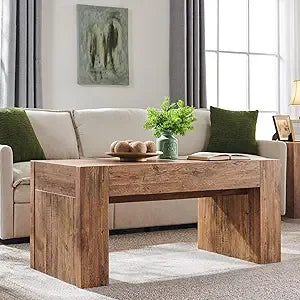 Farmhouse Coffee Table with Hidden Storage Modern Rustic Center Table