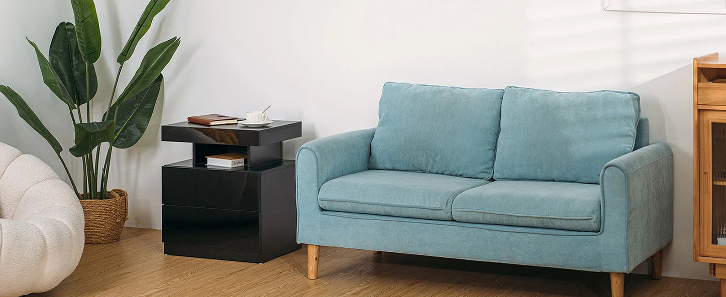 Nightstand with Wireless Charging USB Ports Modern Bedside Table