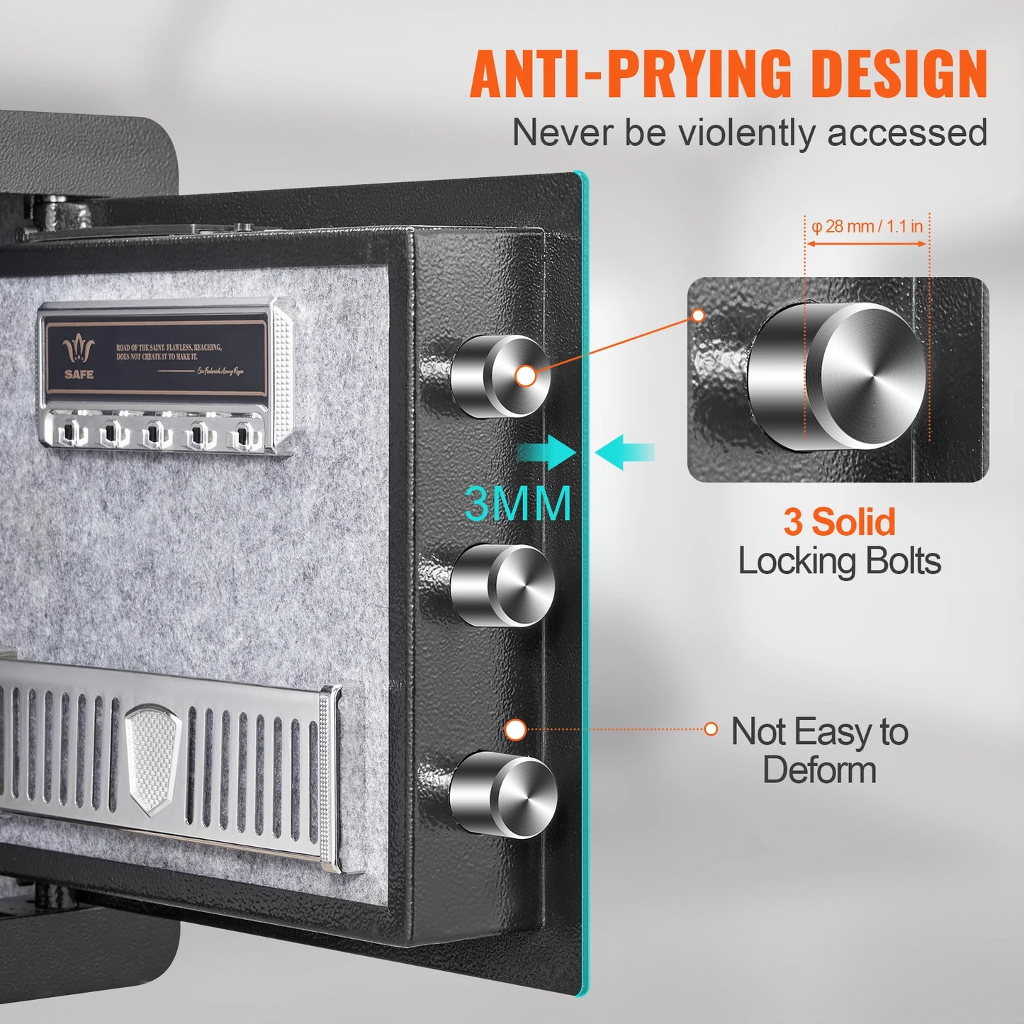 VEVOR Electronic Safe Deposit Box Digital Access Dual Lock Security