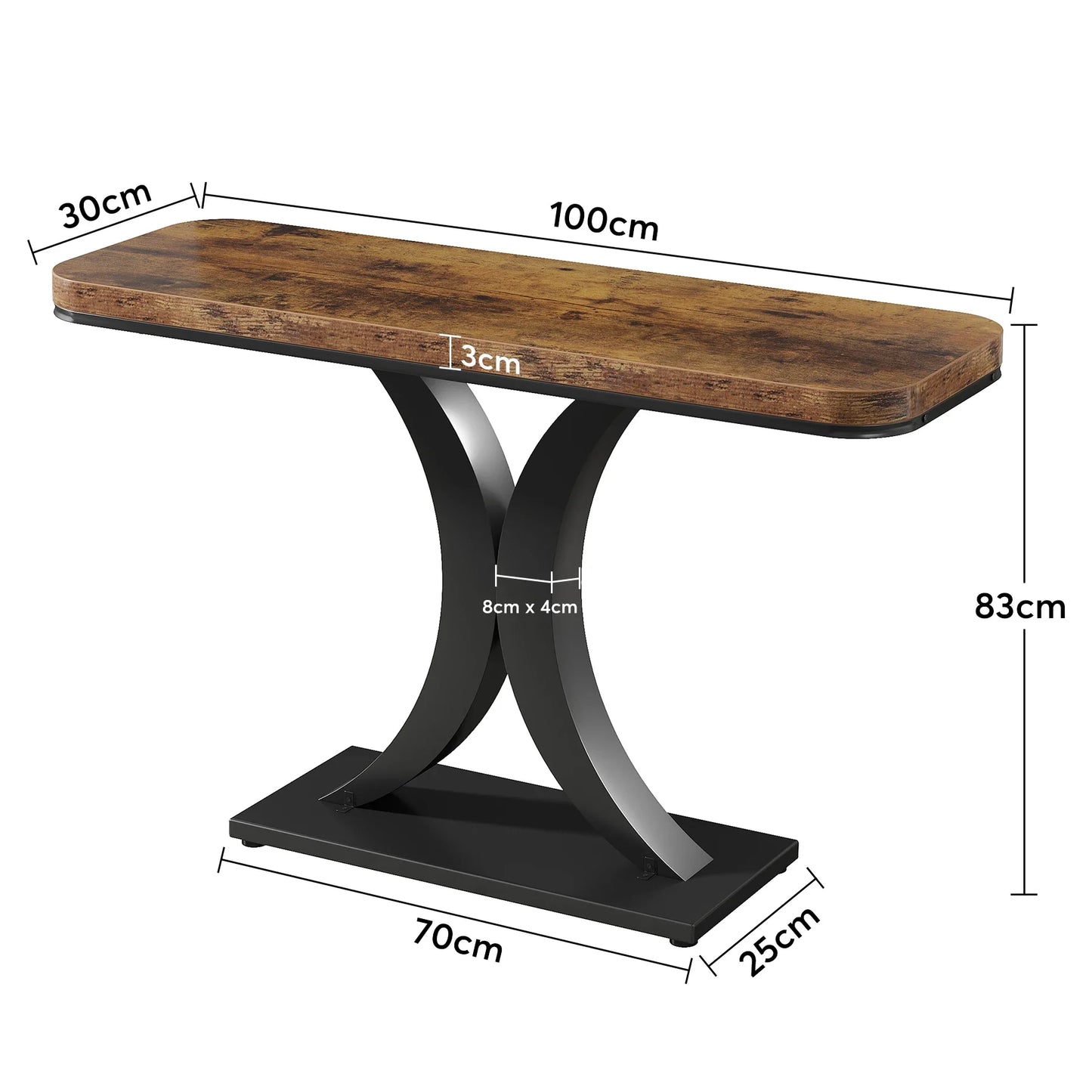Ljustra Industrial Console Table 40 Inch Narrow Entryway Foyer Accent
