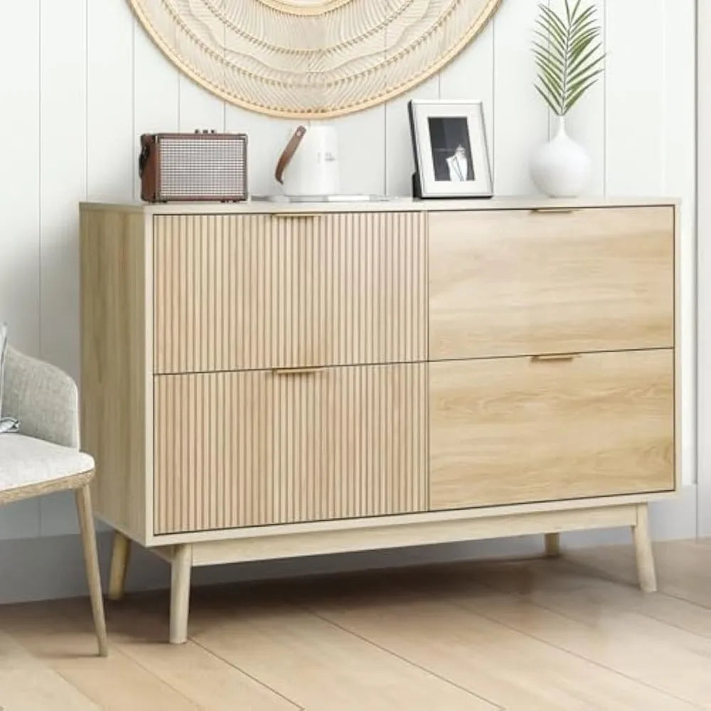 Modern 4 Drawer Dresser Farmhouse Storage Chest for Bedroom Living Room