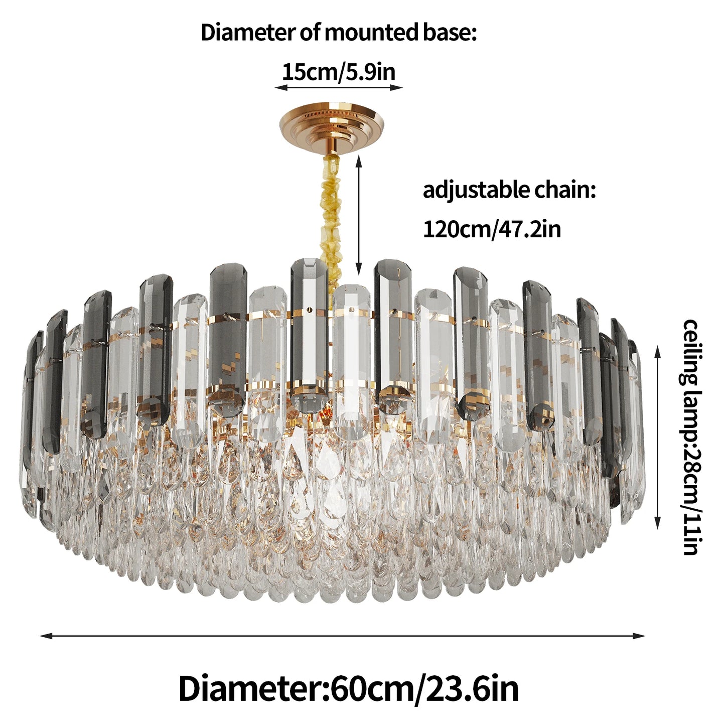 Luxury Crystal Chandelier Pendant Ceiling Light for Home Hotel Decor
