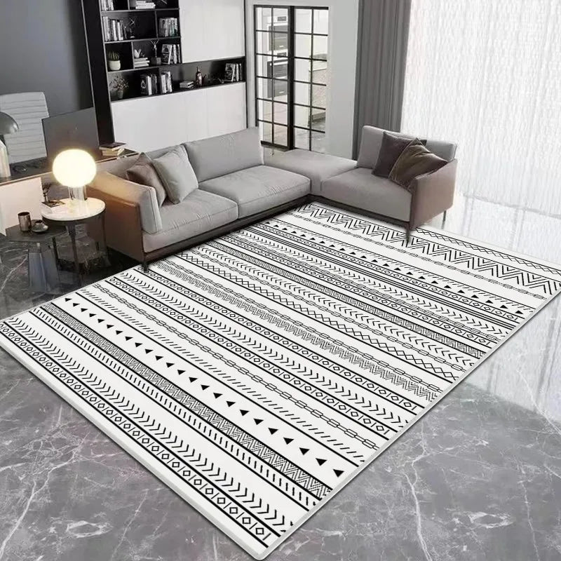 Grey Imitation Cashmere Area Rug 6x9 Feet Soft Non-Slip Washable Carpet