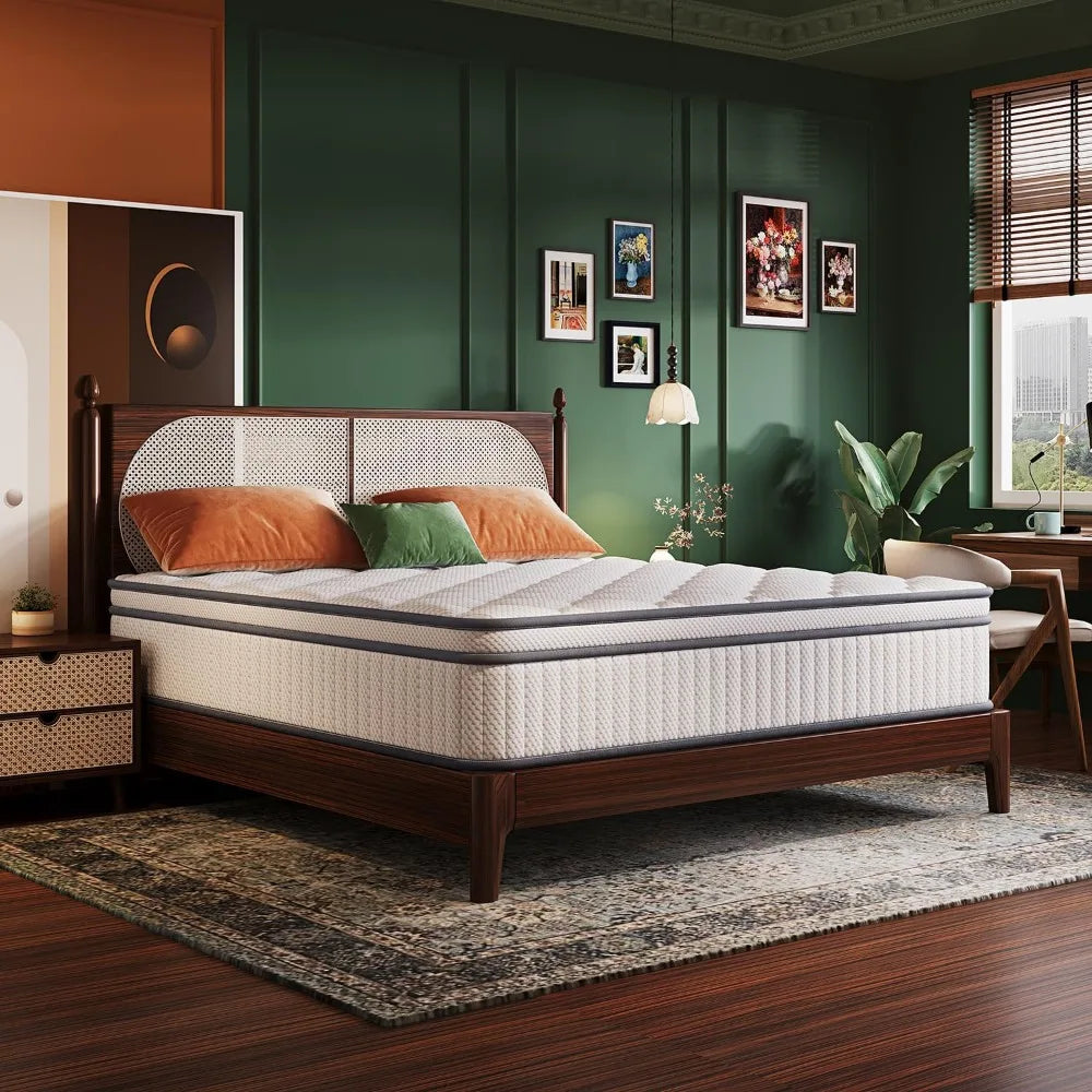 Ljustra 14 Inch Gel Memory Foam Hybrid Mattress in a Box for Comfort