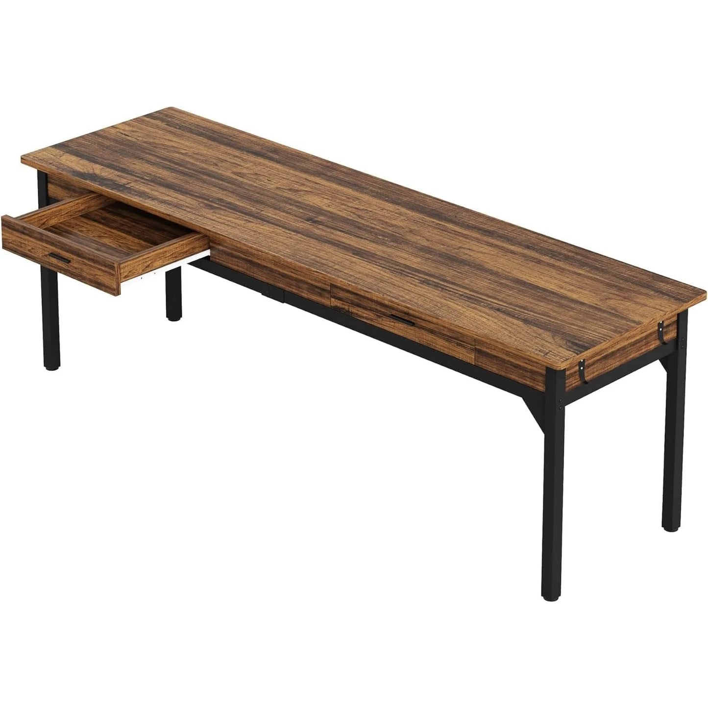 Ljustra 200cm Computer Desk Double Long Office Table with 2 Drawers