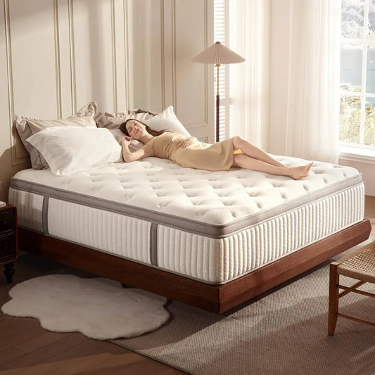 Ljustra Queen Mattress Cooling Gel Memory Foam Hybrid Pressure Relief