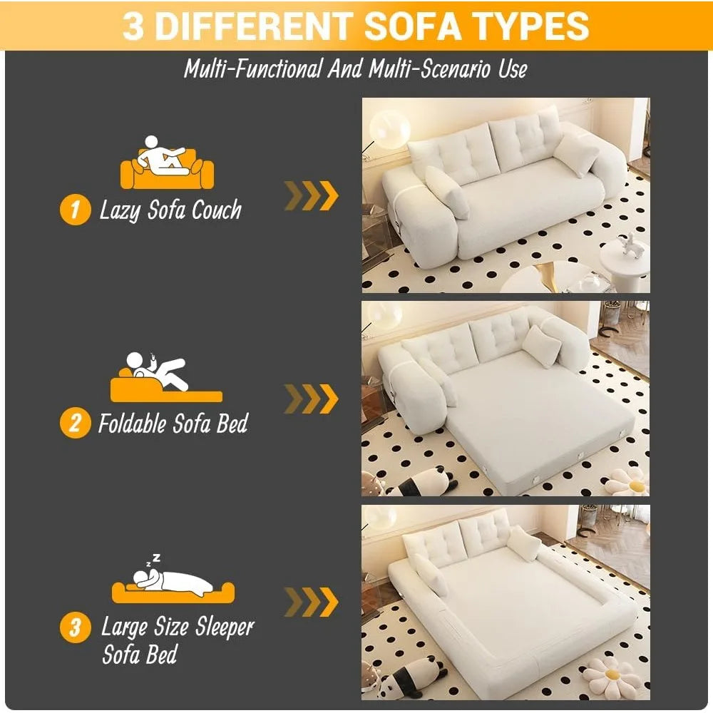 Ljustra 78.7" Folding Sofa Bed Queen Convertible Loveseat Cloud Couch