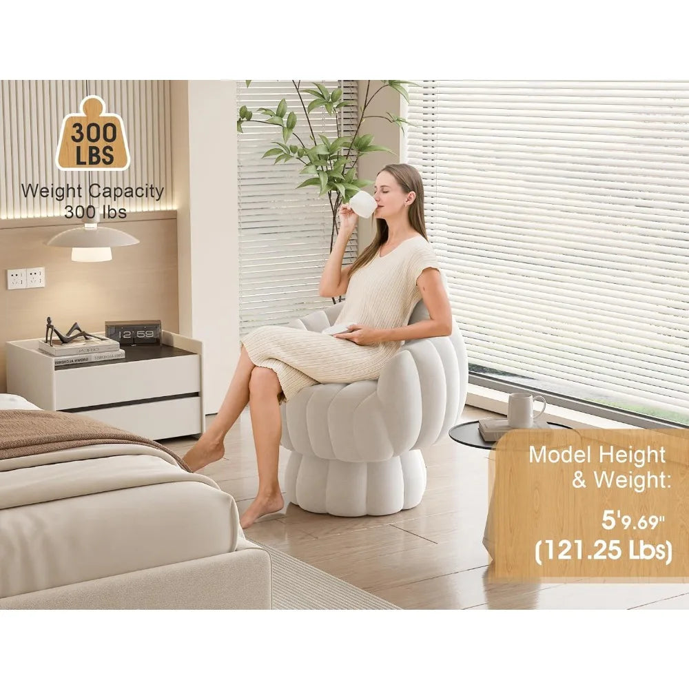 Mid Century Modern 360 Degree Swivel Accent Chair Set of 2 Velvet Armchair