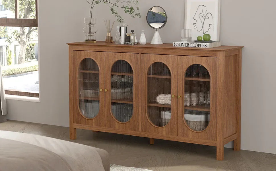 Ljustra Sideboard with Acrylic Doors Coffee Bar Cabinet for Living Room