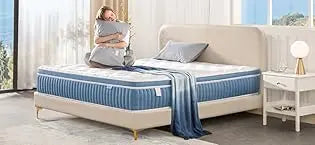 Ljustra 12 Inch Hybrid Mattress Gel Memory Foam Individually Wrapped Coils