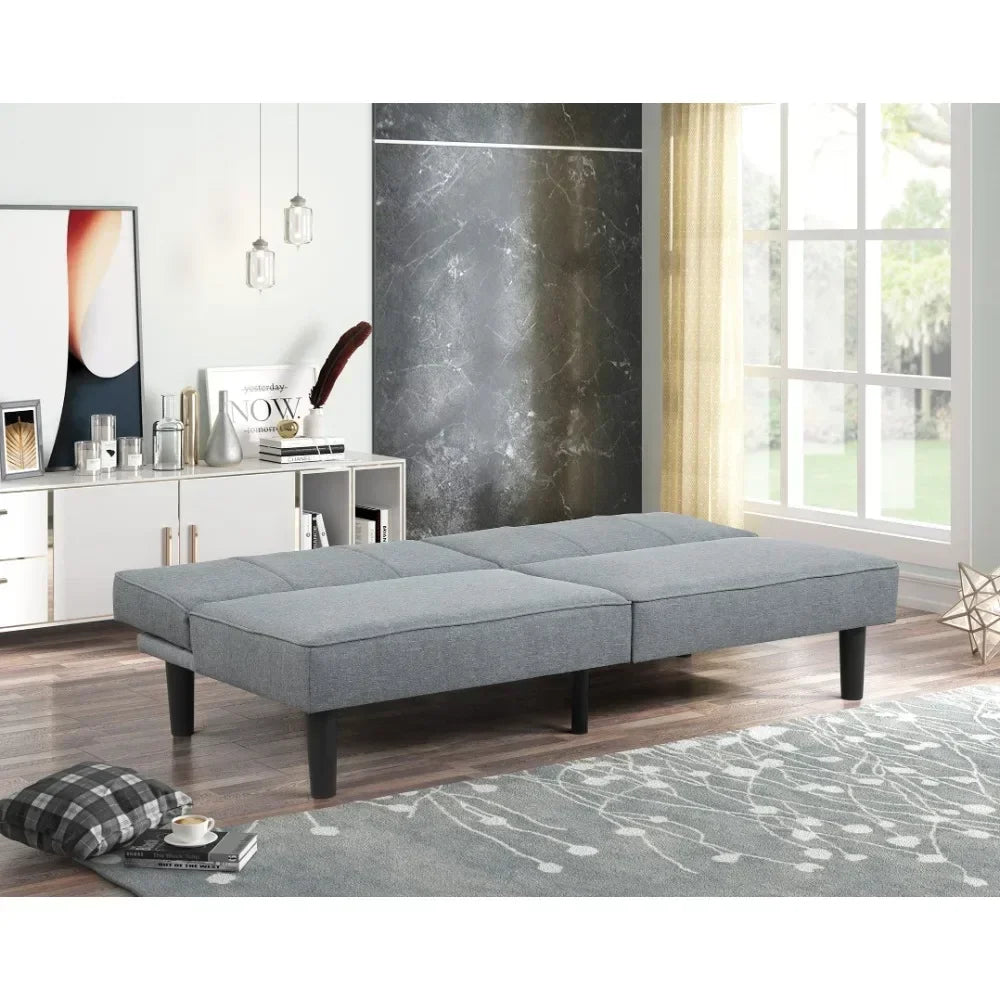Ljustra Sofa Bed Senior 66" Modern Gray Linen Upholstery Sofa