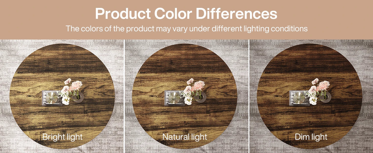 Ljustra Modern Round Coffee Table 31.7 Inch Industrial Design