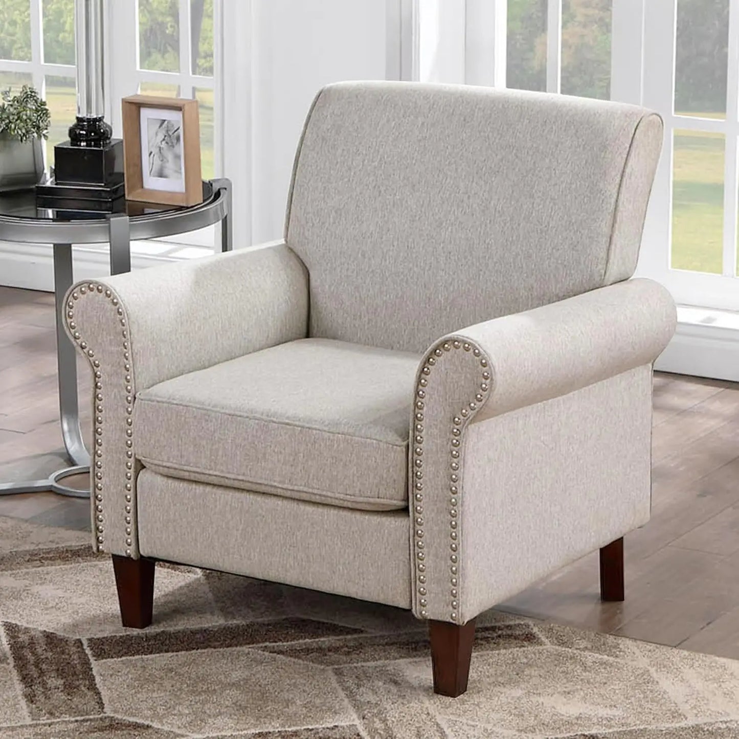 Upholstered Living Room Chair Set of 2 Large Comfy Accent Chairs