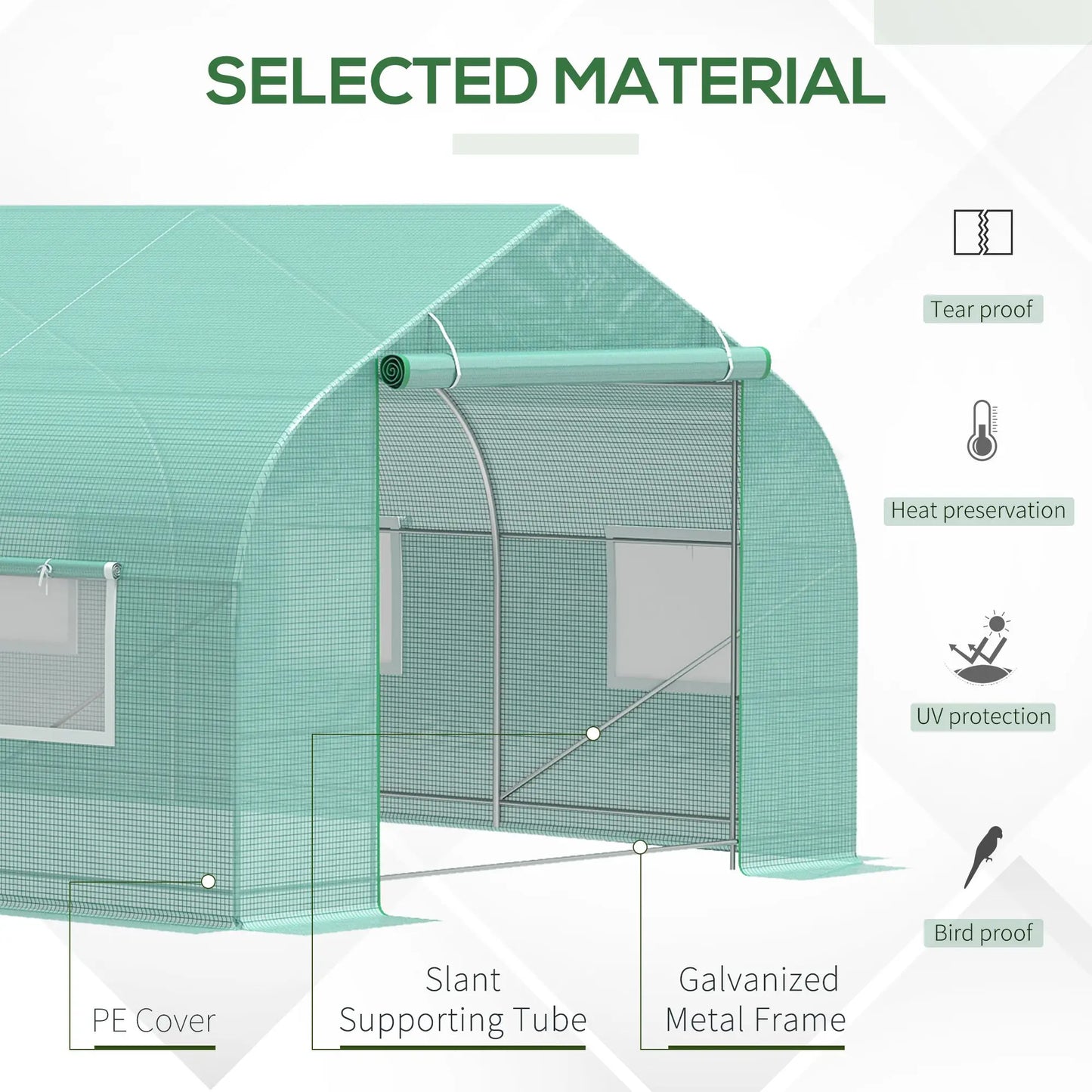 Large Walk-In Greenhouse 20x10x7 for Gardening Plants Outdoor Use
