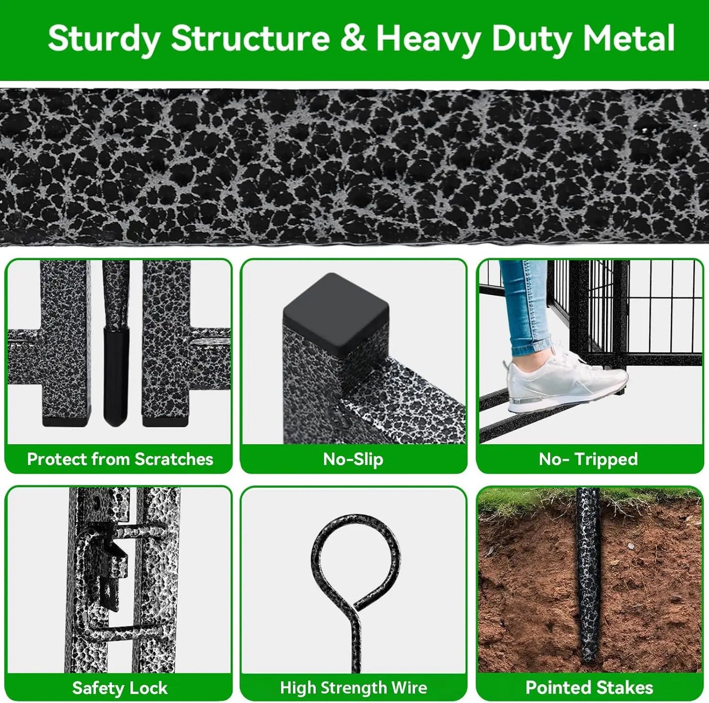 Dog Playpen Extra Wide 8 Panels Heavy Duty Portable Outdoor Fence 50"