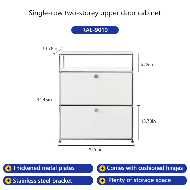 Modern Stainless Steel Storage Cabinet Sideboard for Bedroom Living Room