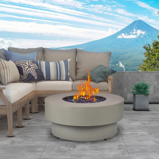 32.5 Inch Outdoor Gas Fire Pit Table with Natural Gas Conversion Kit