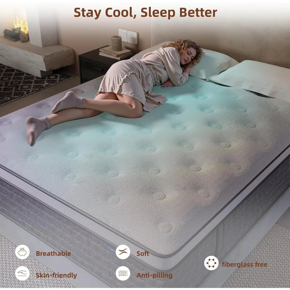 Ljustra Medium Firm Hybrid Mattress with Lumbar Support 12 Inch