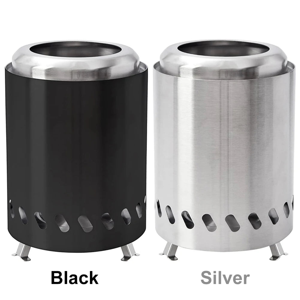 Smokeless Tabletop Fire Pit Stainless Steel Mini Indoor Outdoor Bonfire