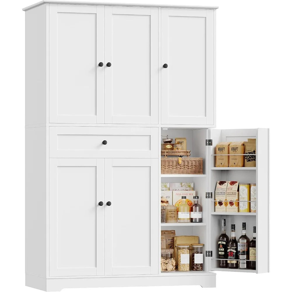 Ljustra 68 Inch Tall Kitchen Pantry Storage Cabinet Modern Hutch with Doors