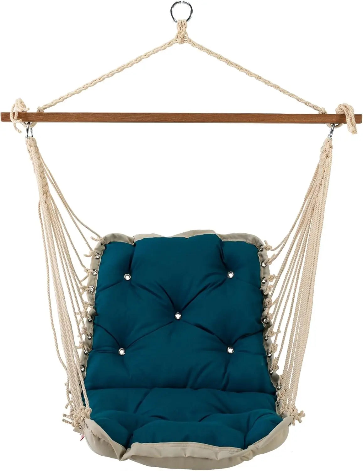 Luxe Indigo Sunbrella Tufted Single Swing Indoor Outdoor 300 LB Capacity