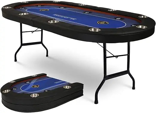 Upgrade Foldable Poker Table for 10 Players Large Casino Table