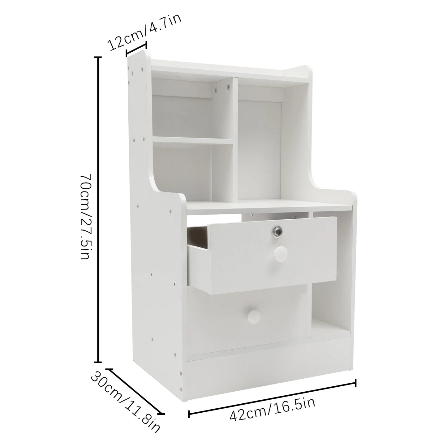 Modern Minimalist Nightstand Bedside Table with 2 Drawers Storage