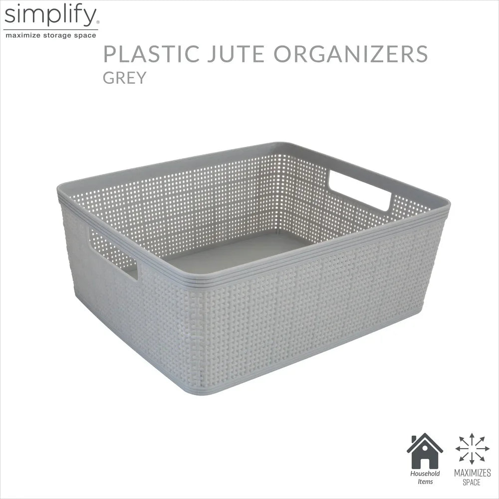 10 Pack Plastic Storage Baskets Set Organizer for Home Office Dorms