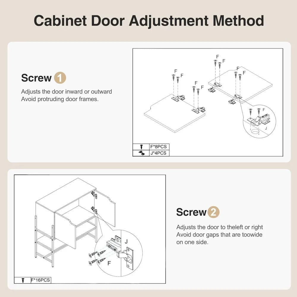 Modern Sideboard Buffet Cabinet with Storage and Open Shelf