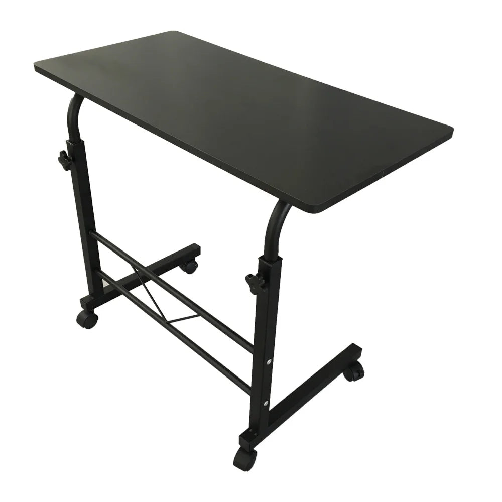 Adjustable Mobile Black Pipe Rack Computer Desk Modern Side Table
