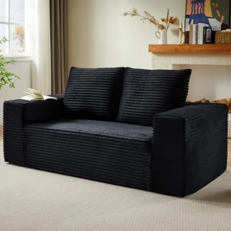 71 Boneless Couch Loveseat Sofa Comfy Deep Seat Cloud Couch Memory Foam